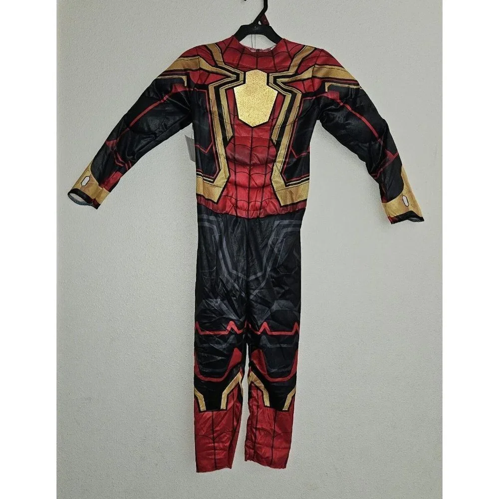 NEW Marvel Spider-Man Integrated Suit Halloween Costume Boys Small Jumpsuit Mask